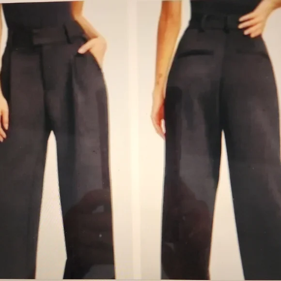 NWT Good American Black "Scuba Knit" Wide Leg Trousers Size 10/30 Style# GKB0006 - Picture 12 of 12